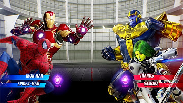 Spider-Man & Iron Man vs Thanos & Gamora (Hardest AI) - Marvel vs Capcom: Infinite