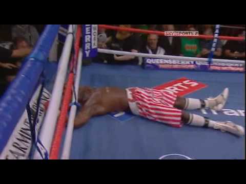 Kenya's Douglas Otieno being knocked out