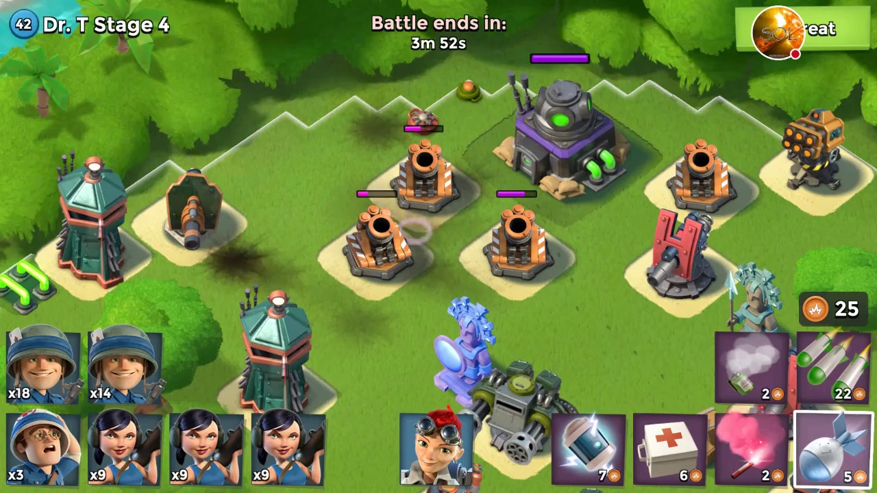 Dr T Tropical Island / Boom Beach Low Level  HQ 15 / RZM + Hero / Stages 1-4 / Mar 28, 2017