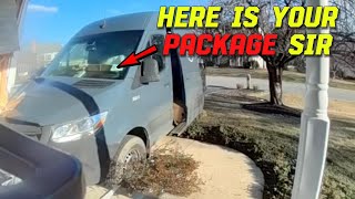 AMAZON DRIVER CRASHES INTO A HOUSE
