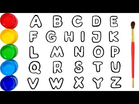 Vẽ và tô màu Bảng Chữ Cái | Bé Học Tô Màu | Glitter Alphabet A to Z Coloring Pages For Kids