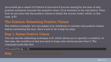 How to Exclude Negative Values from a Sum Calculation in R