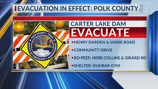 Polk County residents urged to evacuate after Carter Lake Dam compromised