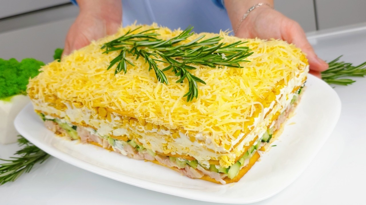 Такую ЗАКУСКУ ВЫ еще НЕ ГОТОВИЛИ🎄Новогодний ШЕДЕВР Закусочный ТОРТ❄️ 