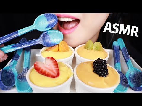 Most Requested ASMR Eating Chocolate Spoons + Pudding | Asmr food | 食べられるスプーン | 숟가락 리얼사운드 Abbey ASMR
