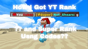 How to Get YT Rank & Super Rank with Codes?? || Bloxd.io