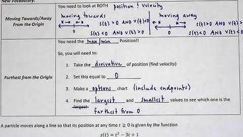 Position, Velocity, Acceleration Day 3 Video