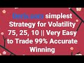 Deriv.com simplest Strategy for Volatility 75, 25, 10 || Very Easy to Trade 99% Accurate Winning