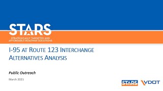 I-95 and Route 123 Interchange STARS Safety and Operational Improvements Study