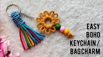 DIY Macrame Keychain & Bag Charm | Easy Boho Keychain Tutorial for Beginners