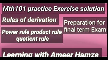 Mth101 practice Exercise solution Trigonometric functions (Derivative)