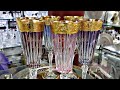 طقم كاسات كريستال ايطالي بالدهب البارز شغلي اصلي100 