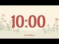 10 Minute Timer ⏰ No Music | Silent Countdown with Alarm for Classroom &amp; Study | Timer Bloom