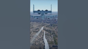 A 10 Warthog Close Air Support Over Destroyed City
