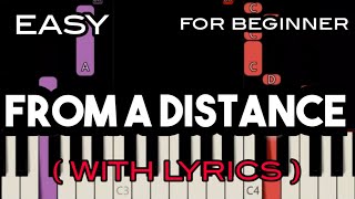 FROM A DISTANCE ( LYRICS ) - BETTE MIDLER | SLOW &amp; EASY PIANO
