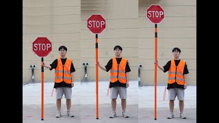 Stop Slow Paddle | Reflective Stop Slow Sign | Roll Up Stop Slow Sign Paddle | Dingfei Reflective