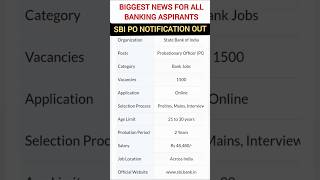 SBI PO Notification 2026 Out #sbi #sbipo #sbiponotification #shorts #shortsfeed #yeschampion