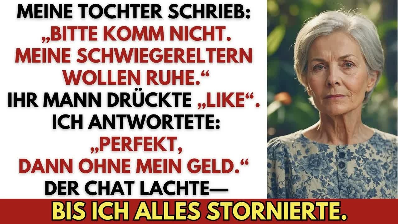 Meine Tochter schrieb mir： „Komm nicht, meine Schwiegereltern wollen eine dramafreie Hochzeit “