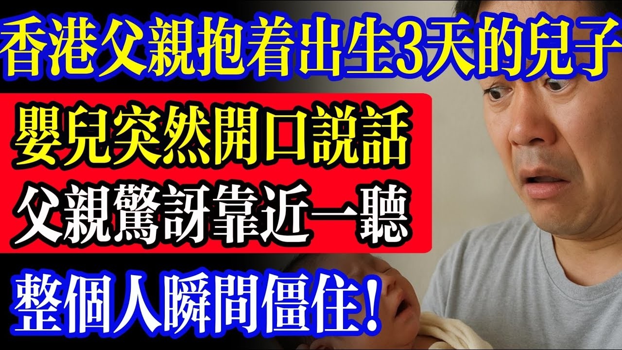 香港父親抱著出生 3 天的兒子，嬰兒卻突然開口說話！父親驚訝靠近一聽，整個人瞬間僵住！