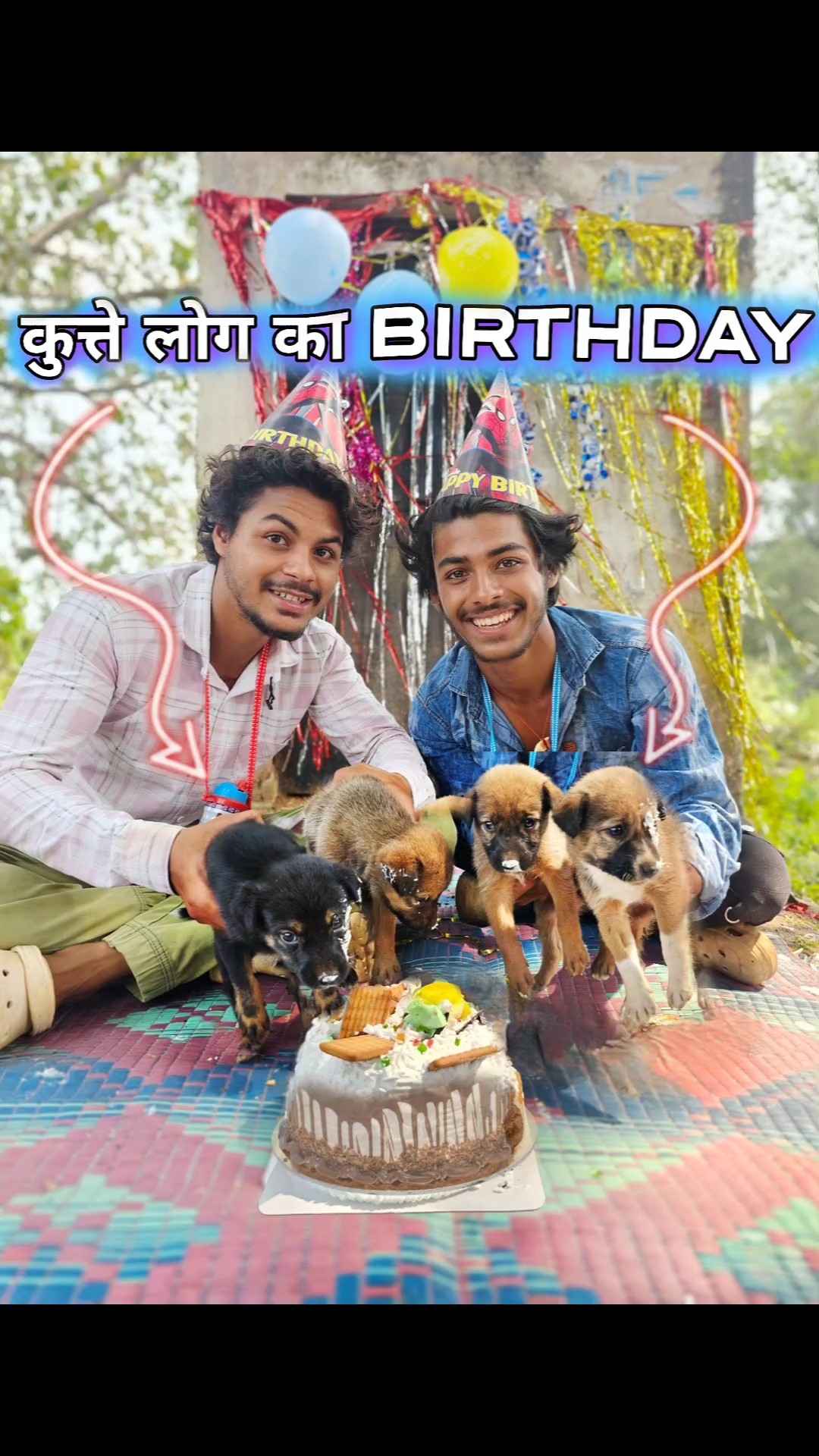 4 Kutte? का birthday?मनाया! #birthday #dog #comedy