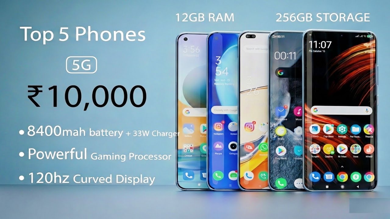 TOP 5 Best Phone Under 10000 - March 2026 🔥 Best 5g Mobile Under 10000 ...