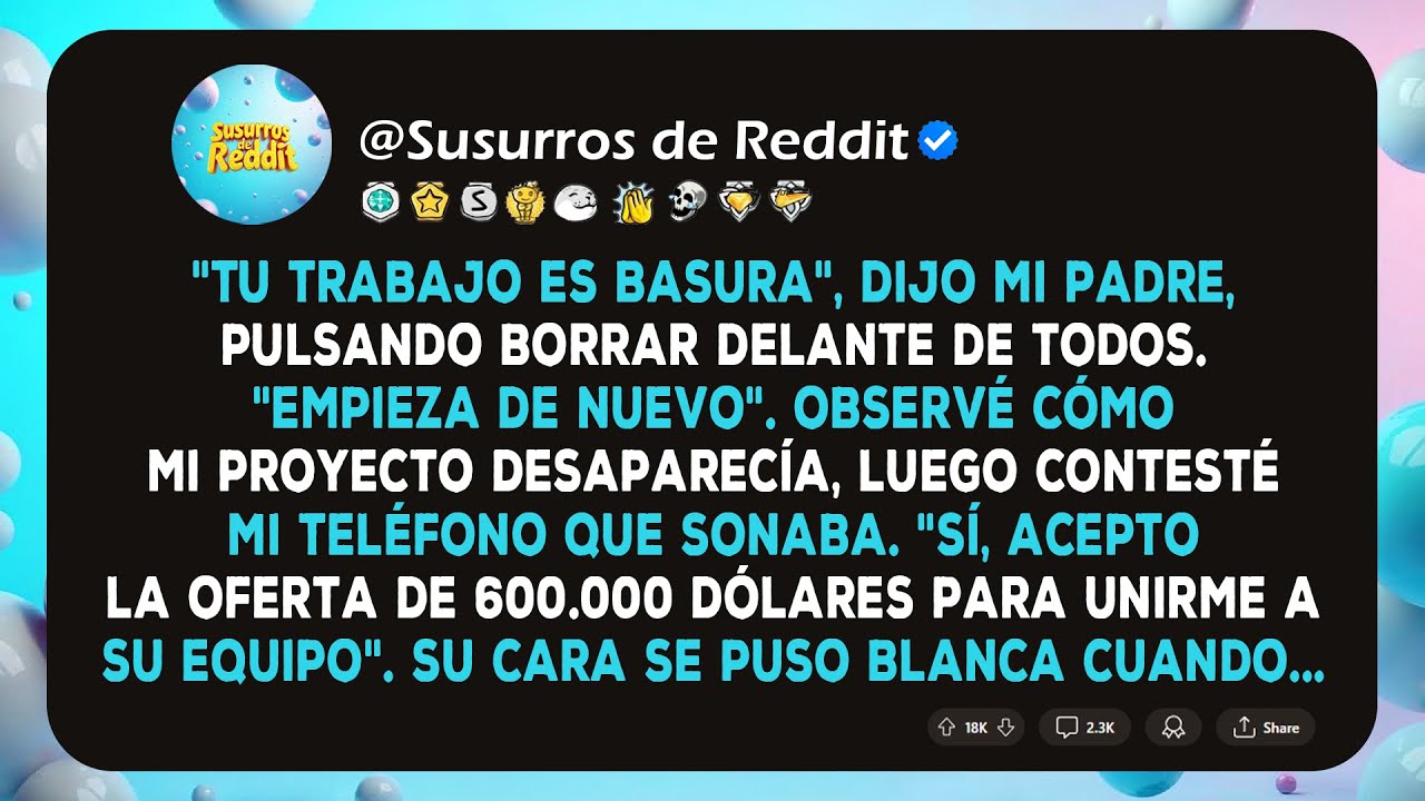 Mi padre borró el trabajo de mi año y dijo: 