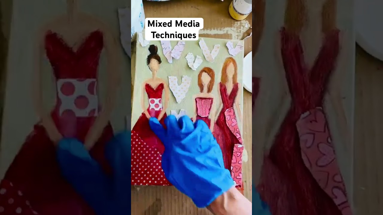 Learn how to mix acrylics and collage 