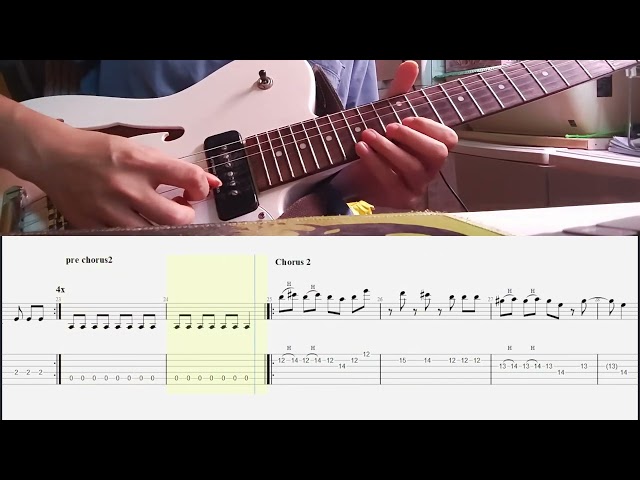 Turnover - Take My Head (guitar cover with tabs) class=