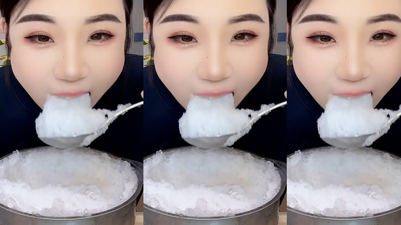 only YY ASMR - Ice Eating ASMR- Freezer Frost Eating ❄️❄️❄️