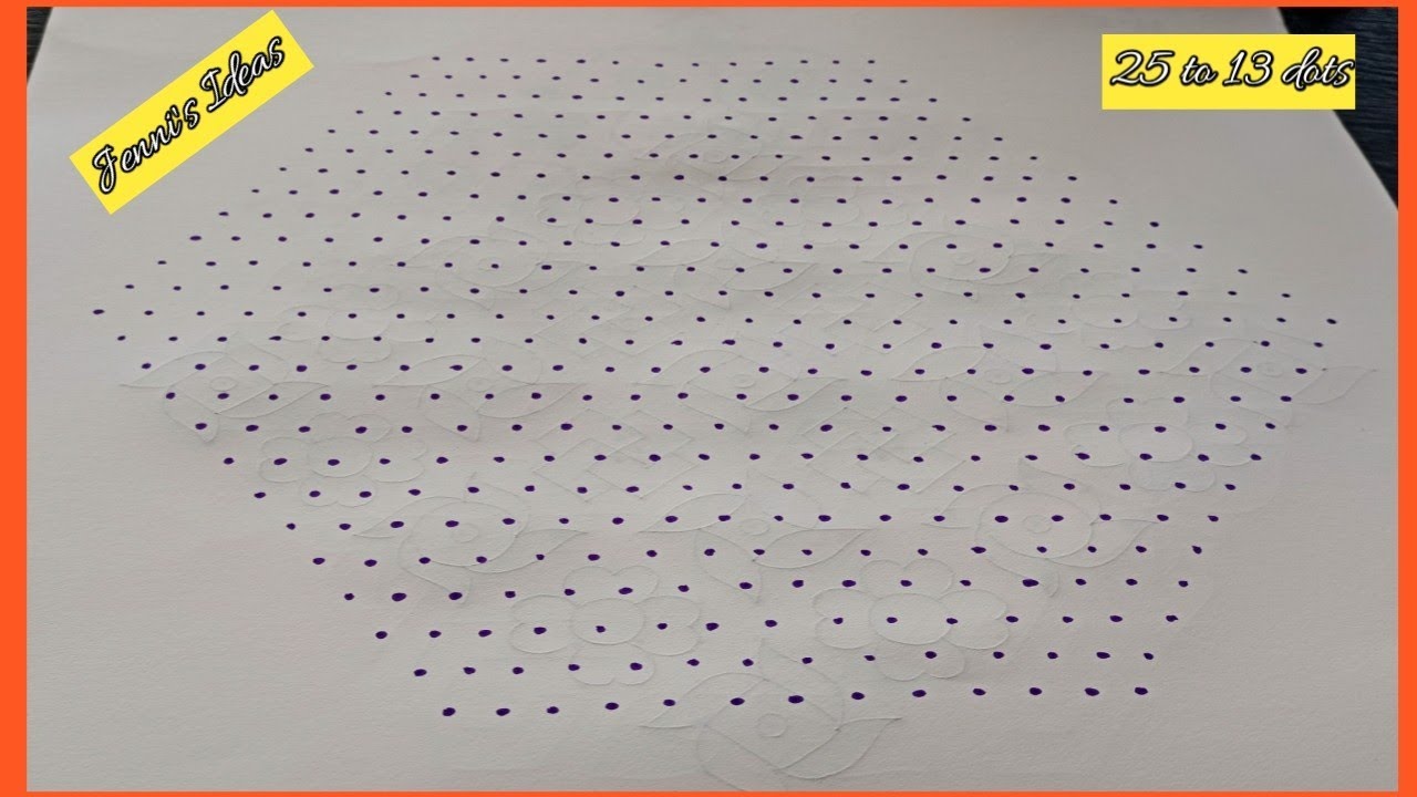25 dots big star ⭐ rangoli|25 to 13 dots kolam|big festival rangoli|competition rangoli 25 dots