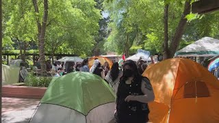 Demonstrators gather at Sacramento State in Gaza war protest