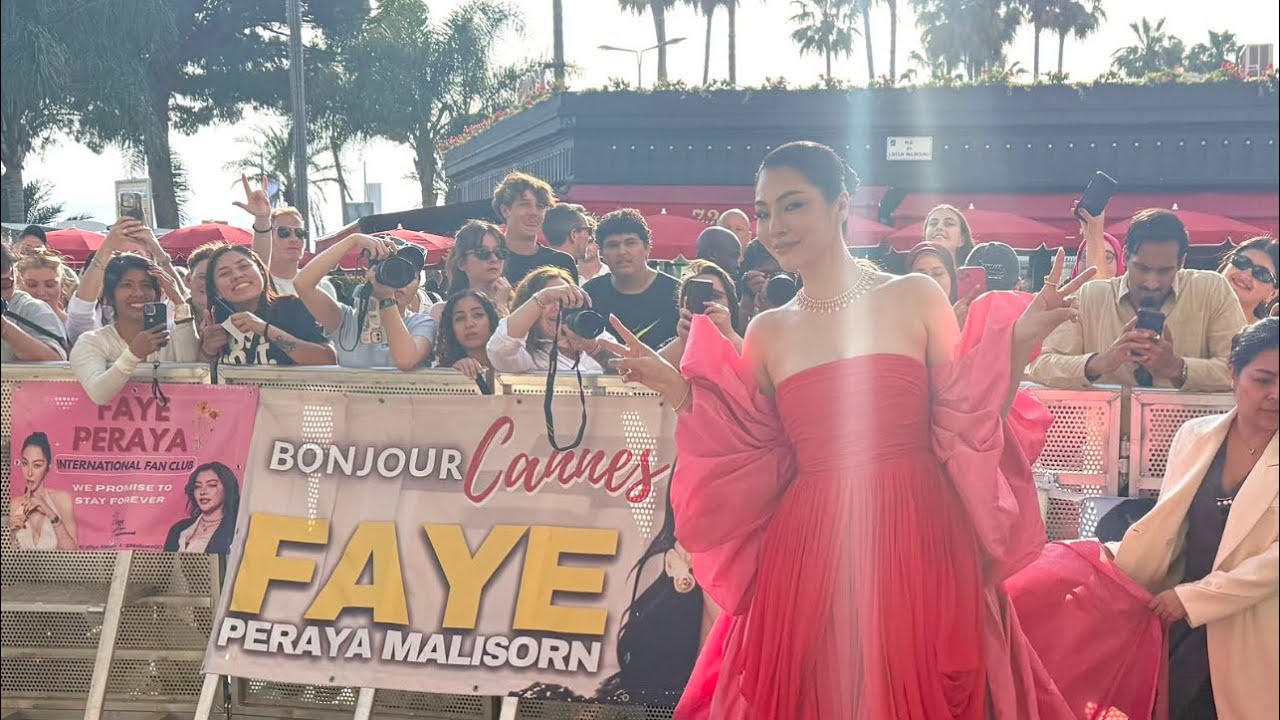 Faye Peraya in Cannes, France with her fans