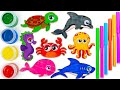 Let's Draw &amp; Paint Sea Animals | Easy Drawing &amp; Coloring for Kids
