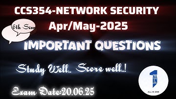 CCS354-NETWORK SECURITY Important Questions-Apr/May 2025|For Anna university|#annauniversity #all
