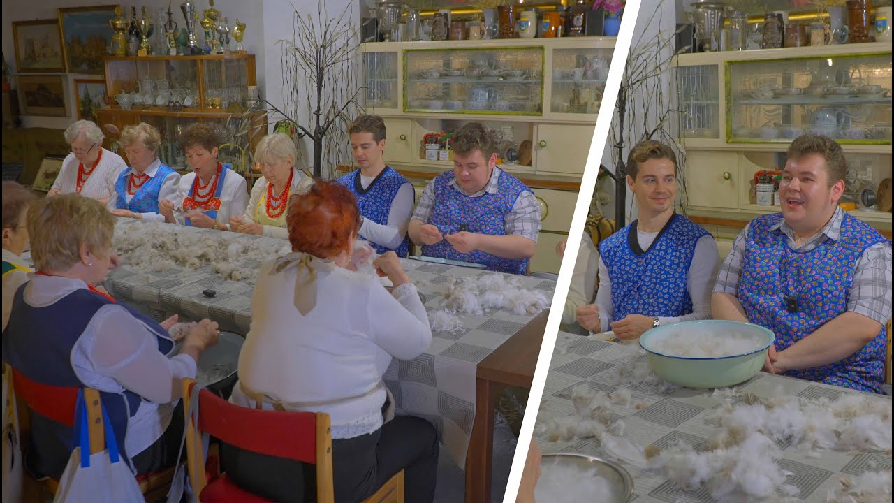 Szkubanie pierza z Panem Babcią | Tak wyglądała prawdziwa wieś kiedyś!