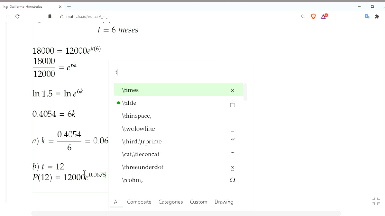 Modelo de Malthus para dinámica poblacional | Ejemplo 3