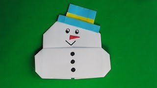 Оригами снеговок на Новый год // Как сделать снеговика из бумаги // Origami snowmen
