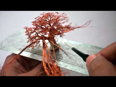 Miniature Wire Bonsai Tree Sculpture Handmade DIY 06-2