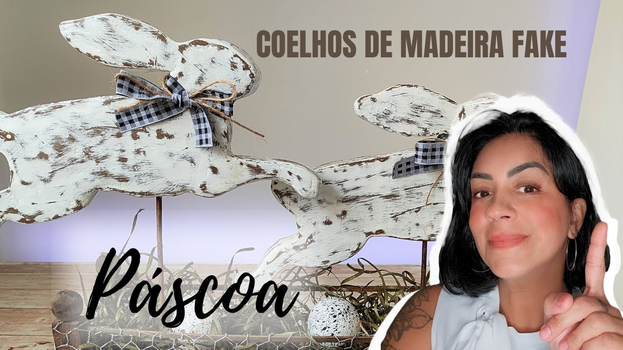 DIY | FAÇA COELHOS DE MADEIRA FAKE PARA DECORAR SUA PÁSCOA