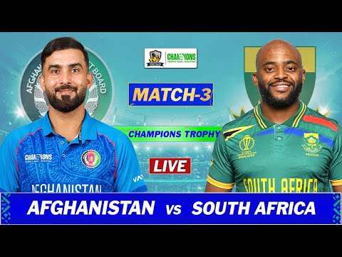 Now playing, AFGHANISTAN vs SOUTH AFRICA ICC CHAMPIONS TROPHY Match 3 LIVE COMMENTARY