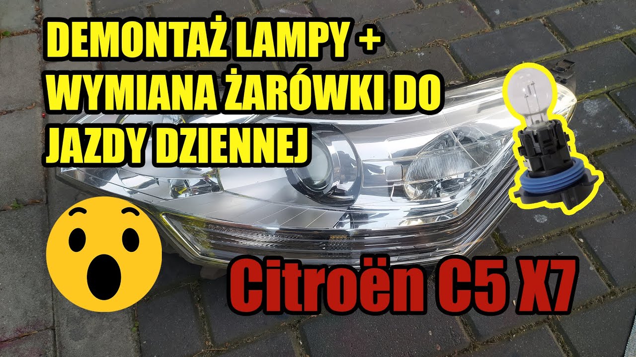 Demontaż Lampy Przód Citroen C5 Mk Iii (X7) / Wymiana Żarówki Do Jazdy Dziennej - Youtube