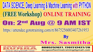 DATA SCIENCE with PYTHON (FREE Workshop) Online Training @ DURGASOFT