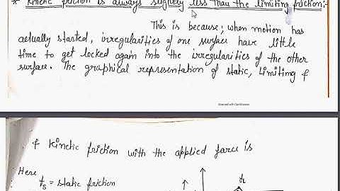Physics 11th 11 Kinetic friction is less than Limiting friction