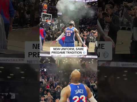 LeBron's first chalk toss as a Sixer... from multiple angles 🔥