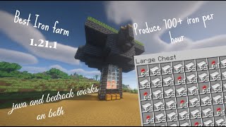 Best Iron Farm For 1.21 Works On Both Java And Bedrock 700 Iron Perh