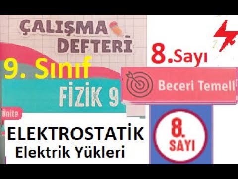 9. Sınıf | Çalışma Defteri | Fizik 9 | 8. Sayı | Elektrostatik | Beceri Temelli | MEB | EBA