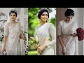 Christian bridal sarees | White colour wedding sarees | Net and stone work sarees