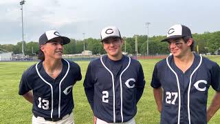 Chatham baseball players Derek DePace, Wes Maksimow, Ryan Barry and Trent Jenks