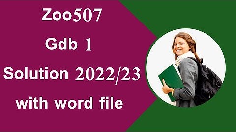 Zoo507 gdb solution 2022/ zoo507 gdb #zoo507gdb#vu #solution #helpforyou