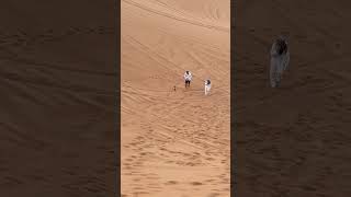 Couple Flips Over While Sandboarding in the Desert
